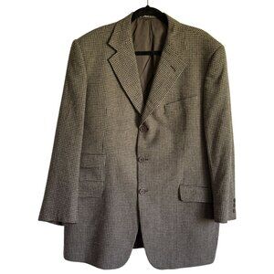 Giorgio Armani Le Collezioni Mens Houndstooth Blazer Jacket 2-Button Wool Italy